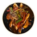 Escalope de poulet basilic sauce piquante