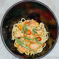 Pâtes salmon teriyaki